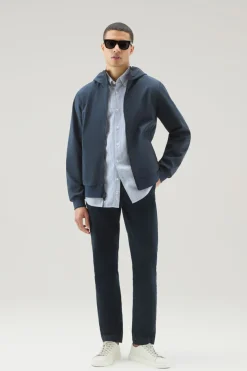 Felpe>Woolrich Felpa In Softshell Con Cappuccio Melton Blue