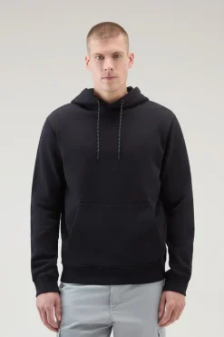 Felpe>Woolrich Felpa US Trails In Puro Cotone Con Cappuccio Black