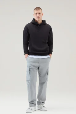 Felpe>Woolrich Felpa US Trails In Puro Cotone Con Cappuccio Black
