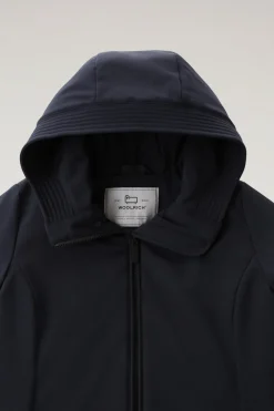 Impermeabili|Parka>Woolrich Firth Parka In Softshell Melton Blue