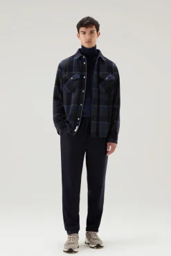 Giacche a camicia>Woolrich Giacca A Camicia Alaskan A Quadri In Misto Lana Italiana Riciclata Grey Check