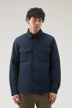 Giacche a camicia>Woolrich Giacca A Camicia Imbottita Alaskan In Urban Touch Melton Blue
