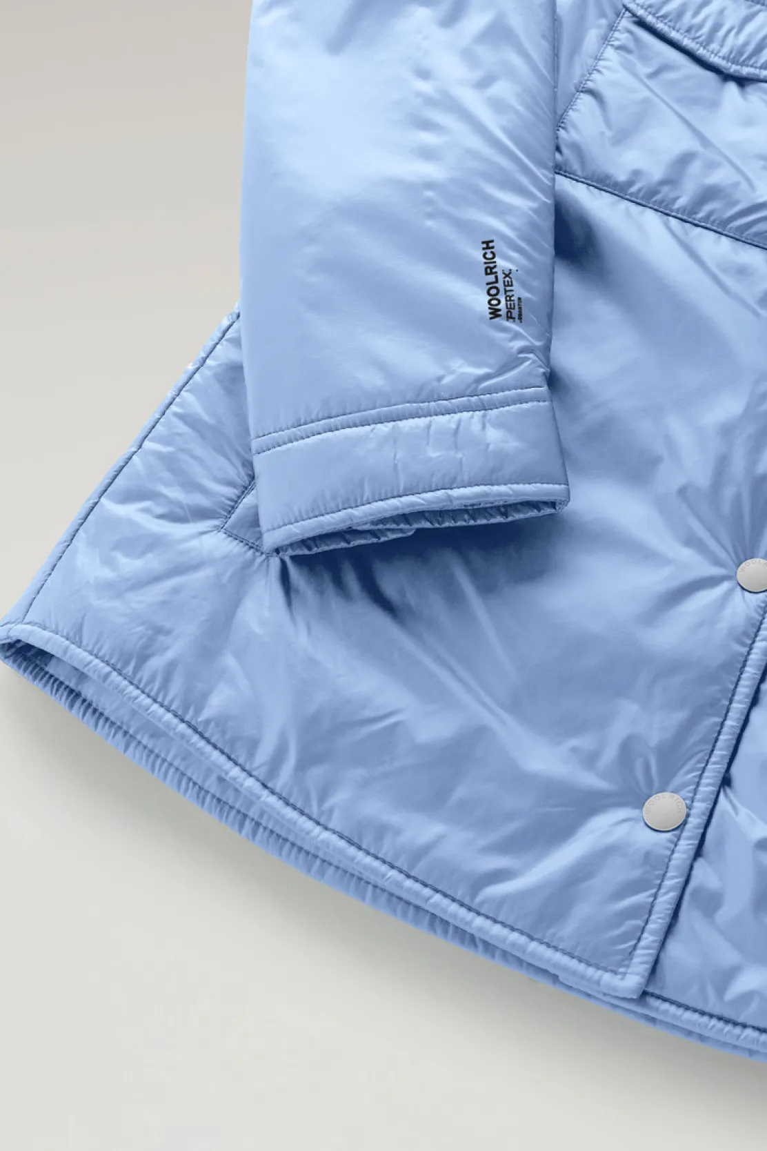 Giacche>Woolrich Giacca A Camicia Imbottita In Pertex Quantum Riciclato Sea Breeze
