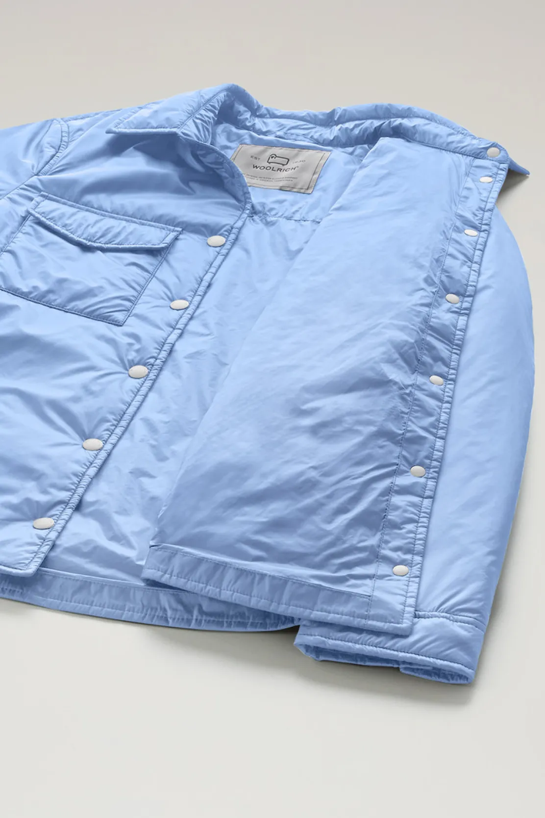 Giacche>Woolrich Giacca A Camicia Imbottita In Pertex Quantum Riciclato Sea Breeze
