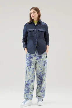 Giacche>Woolrich Giacca A Camicia Imbottita In Pertex Quantum Riciclato Melton Blue