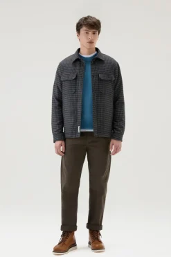 Giacche a camicia|Giacche>Woolrich Giacca A Camicia Imbottita Alaskan A Quadri In Misto Lana Italiana Riciclata Grey Check