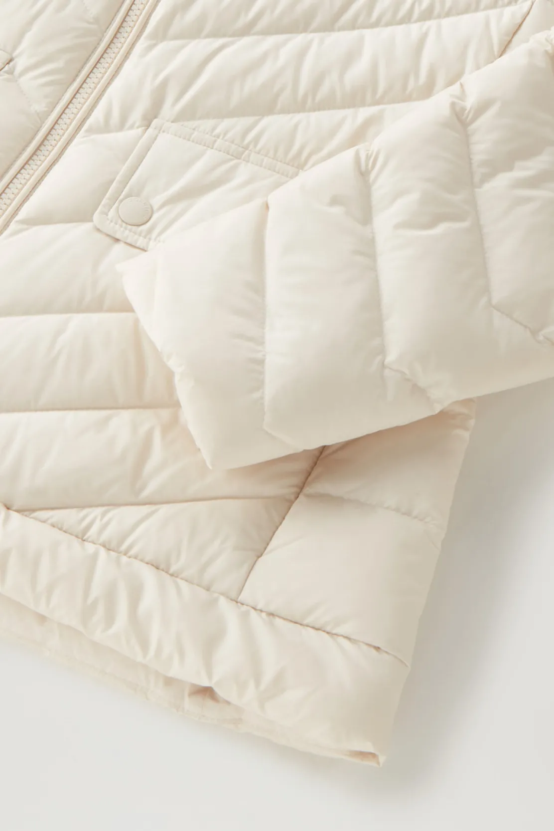 Piumini leggeri>Woolrich Giacca Corta Imbottita Con Trapuntatura Chevron Milky Cream