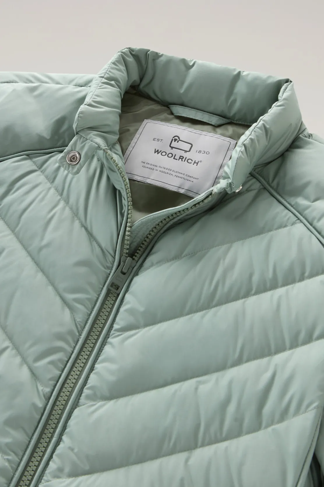 Piumini leggeri>Woolrich Giacca Corta Imbottita Con Trapuntatura Chevron Sage