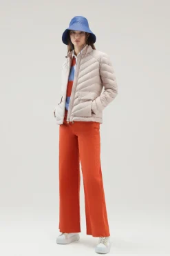 Piumini leggeri>Woolrich Giacca Corta Imbottita Con Trapuntatura Chevron Light Oak