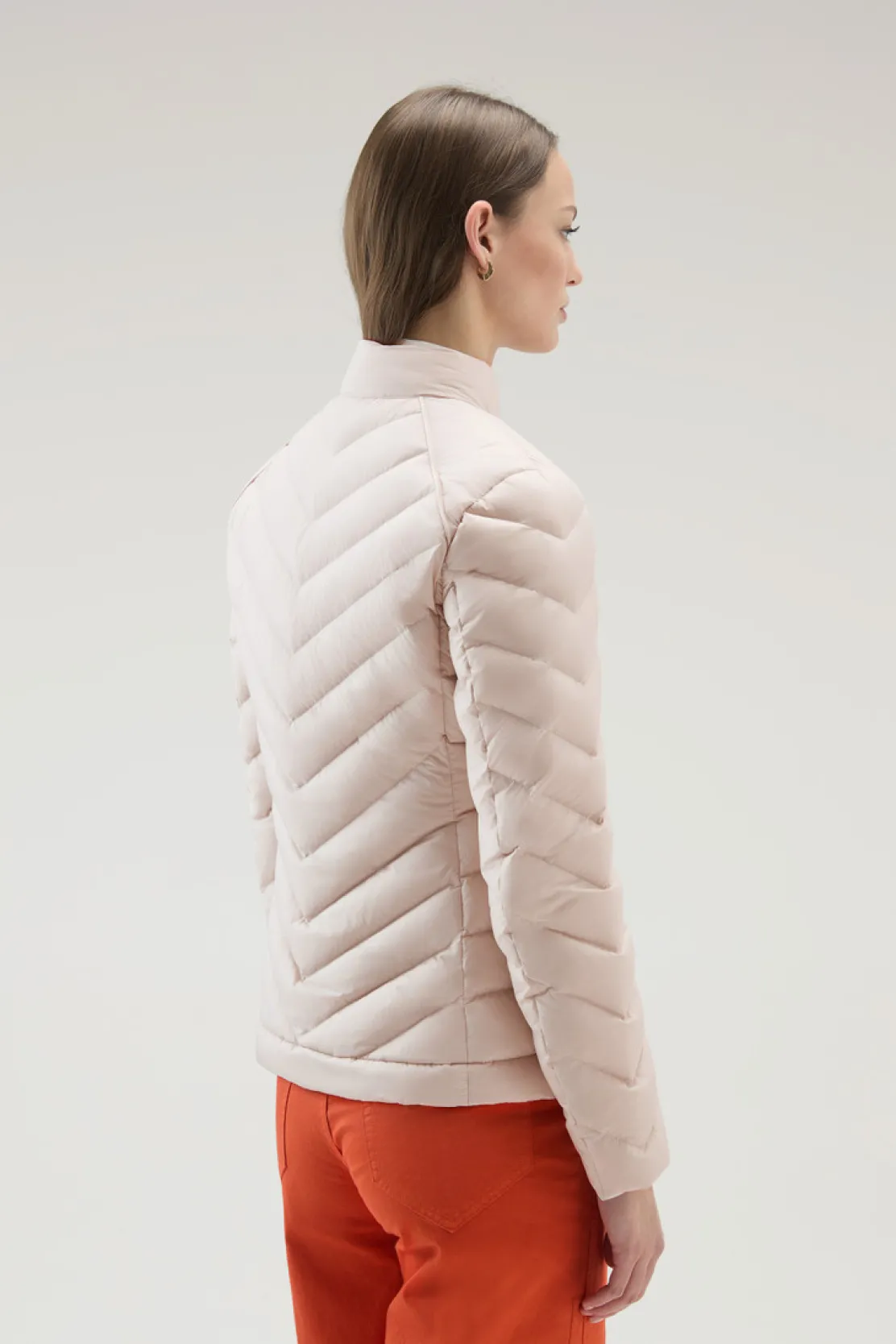 Piumini leggeri>Woolrich Giacca Corta Imbottita Con Trapuntatura Chevron Light Oak
