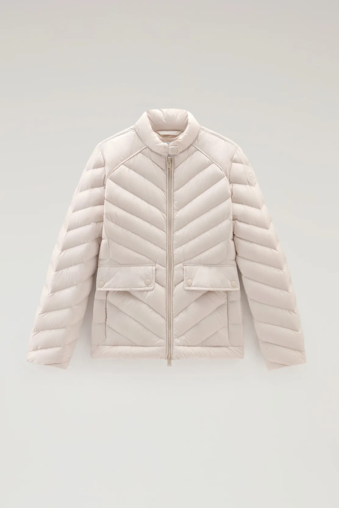 Piumini leggeri>Woolrich Giacca Corta Imbottita Con Trapuntatura Chevron Light Oak