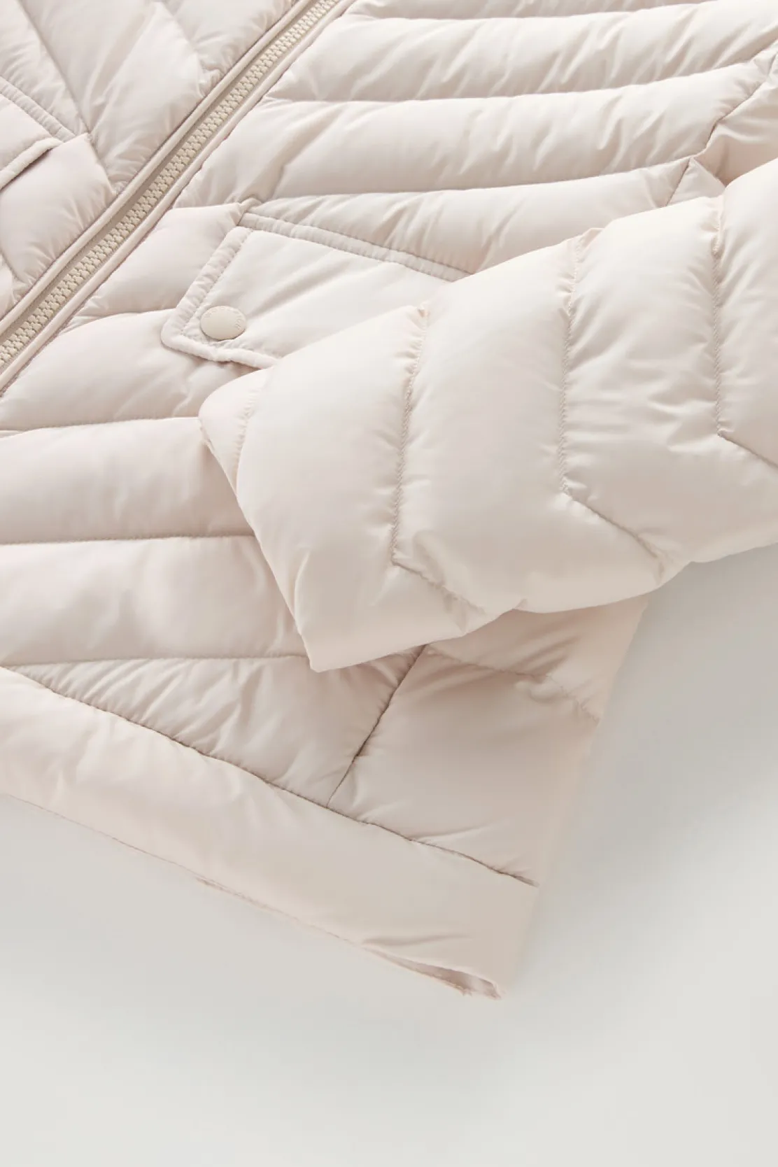 Piumini leggeri>Woolrich Giacca Corta Imbottita Con Trapuntatura Chevron Light Oak