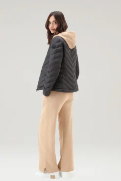Piumini leggeri>Woolrich Giacca Corta Imbottita Con Trapuntatura Chevron Black