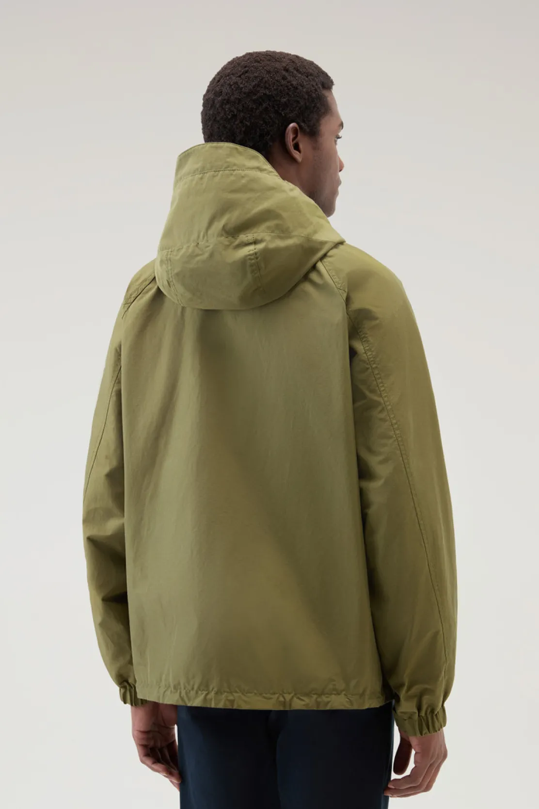Giacche>Woolrich Giacca Cruiser In Ramar Cloth Con Cappuccio Lake Olive