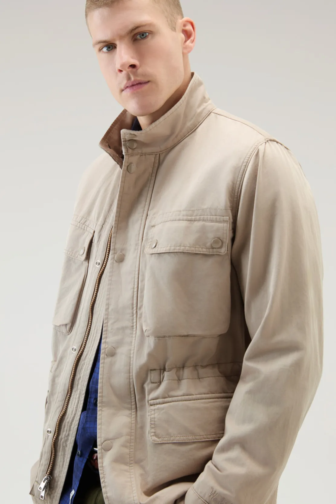 Giacche>Woolrich Giacca Field In Misto Cotone E Lino Rope