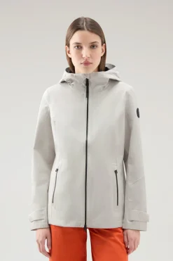 Impermeabili|Giacche>Woolrich Giacca Leavitt Impermeabile Con Cappuccio Light Oak