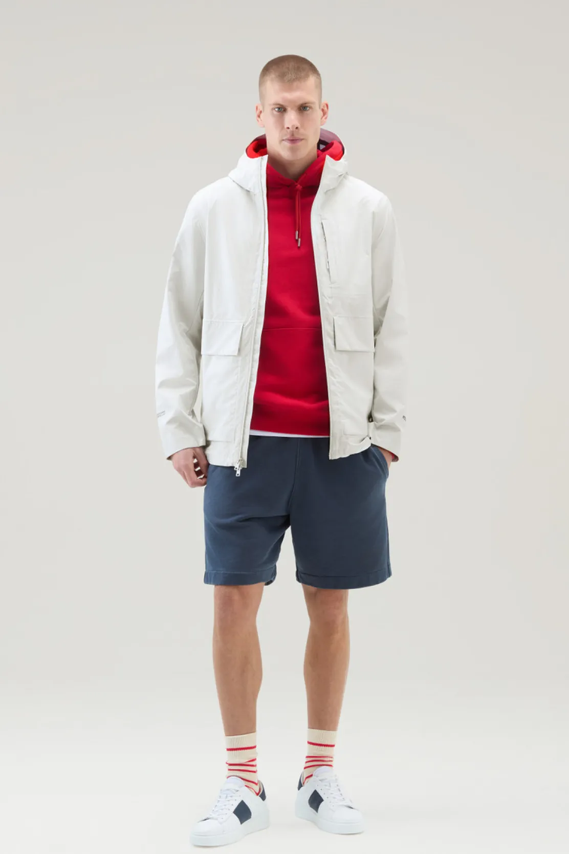 Giacche>Woolrich Giacca Mountain In WINDSTOPPER GORE-TEX Stone