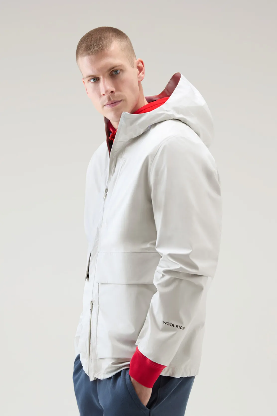 Giacche>Woolrich Giacca Mountain In WINDSTOPPER GORE-TEX Stone