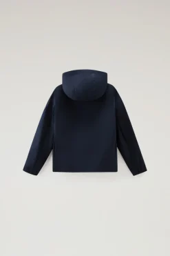 Giacche>Woolrich Giacca Pacific Da Bambino Con Cappuccio Melton Blue