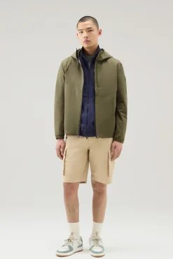 Impermeabili|Giacche>Woolrich Giacca Pacific Impermeabile Con Cappuccio Lake Olive