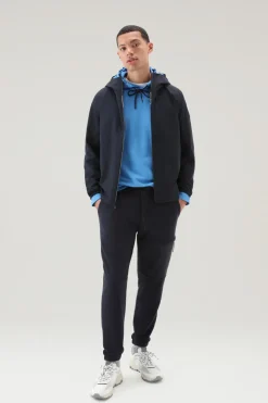 Impermeabili|Giacche>Woolrich Giacca Pacific Impermeabile Con Cappuccio Melton Blue