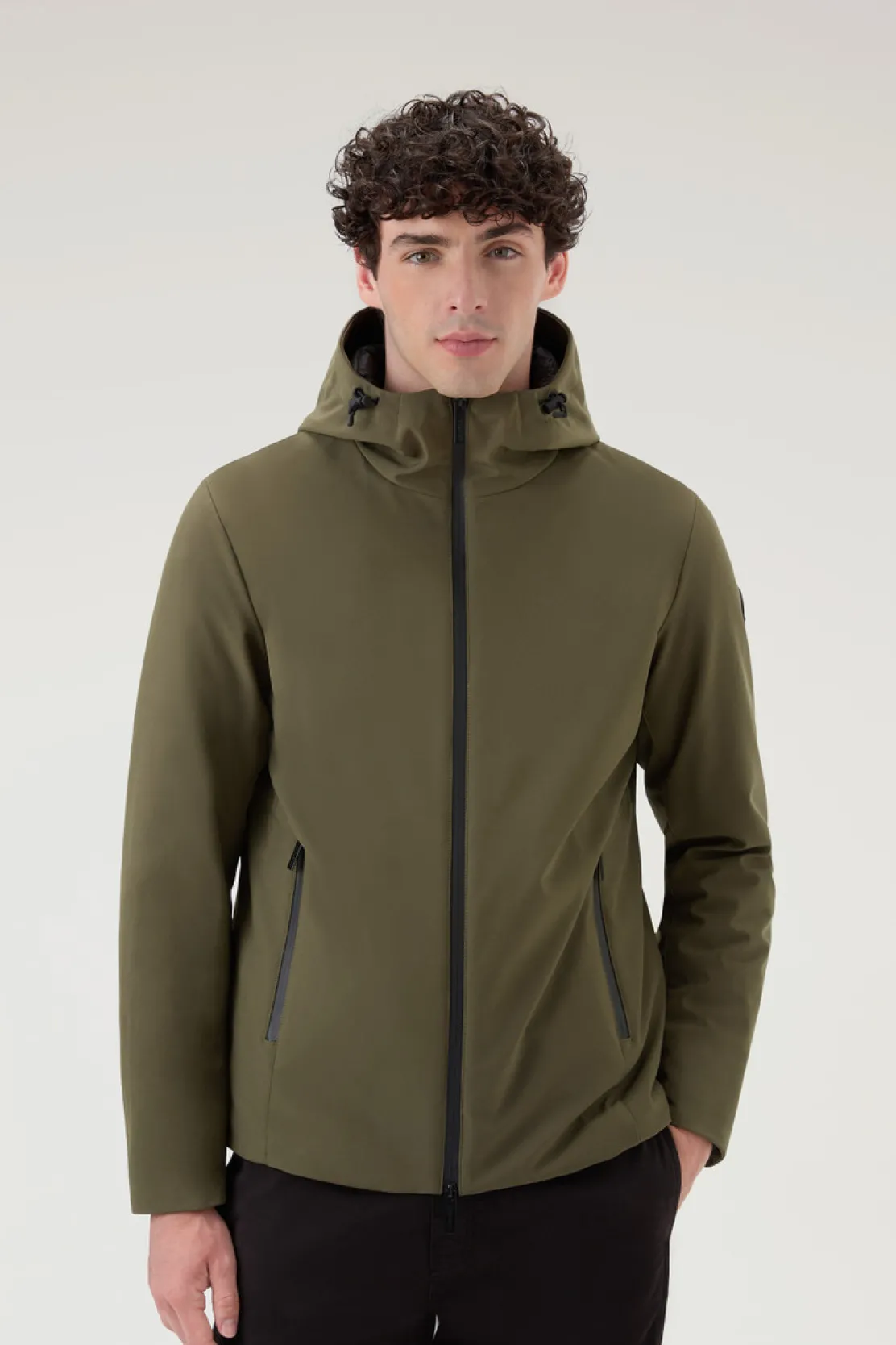 Impermeabili|Giacche>Woolrich Giacca Pacific In Tech Softshell Dark Green