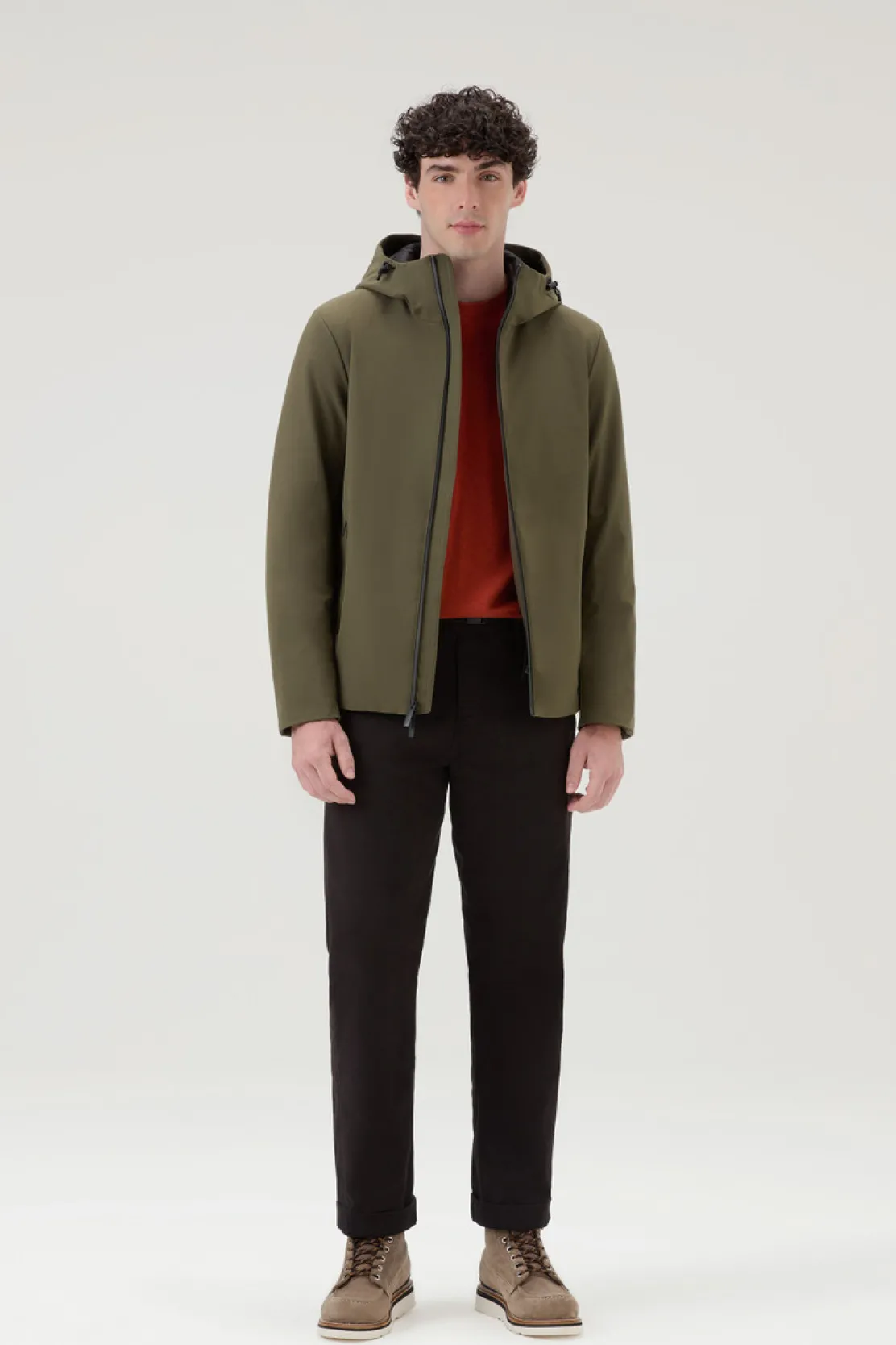 Impermeabili|Giacche>Woolrich Giacca Pacific In Tech Softshell Dark Green