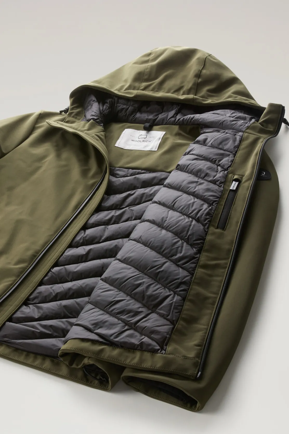 Impermeabili|Giacche>Woolrich Giacca Pacific In Tech Softshell Dark Green