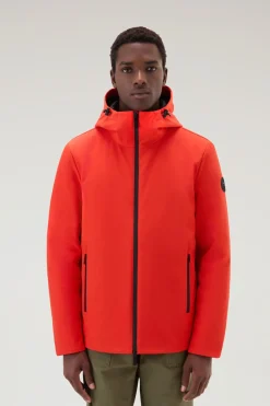 Impermeabili|Giacche>Woolrich Giacca Pacific In Tech Softshell Bright Brick