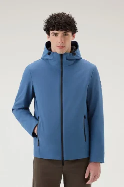 Impermeabili|Giacche>Woolrich Giacca Pacific In Tech Softshell Blue Lobster