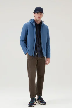 Impermeabili|Giacche>Woolrich Giacca Pacific In Tech Softshell Blue Lobster