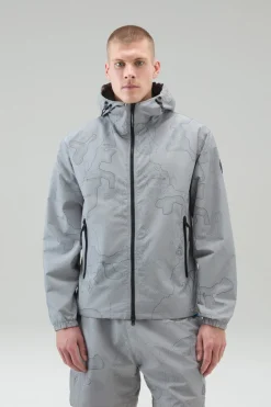 Impermeabili|Giacche>Woolrich Giacca Reflective In Tessuto Ripstop Grey Trail map