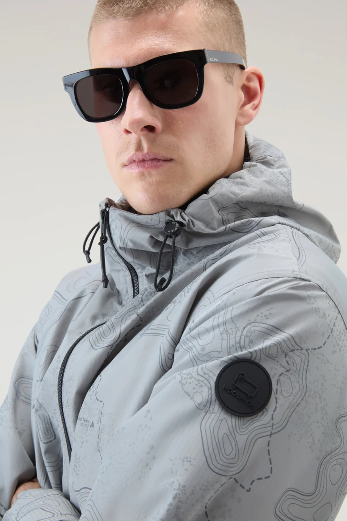Impermeabili|Giacche>Woolrich Giacca Reflective In Tessuto Ripstop Grey Trail map