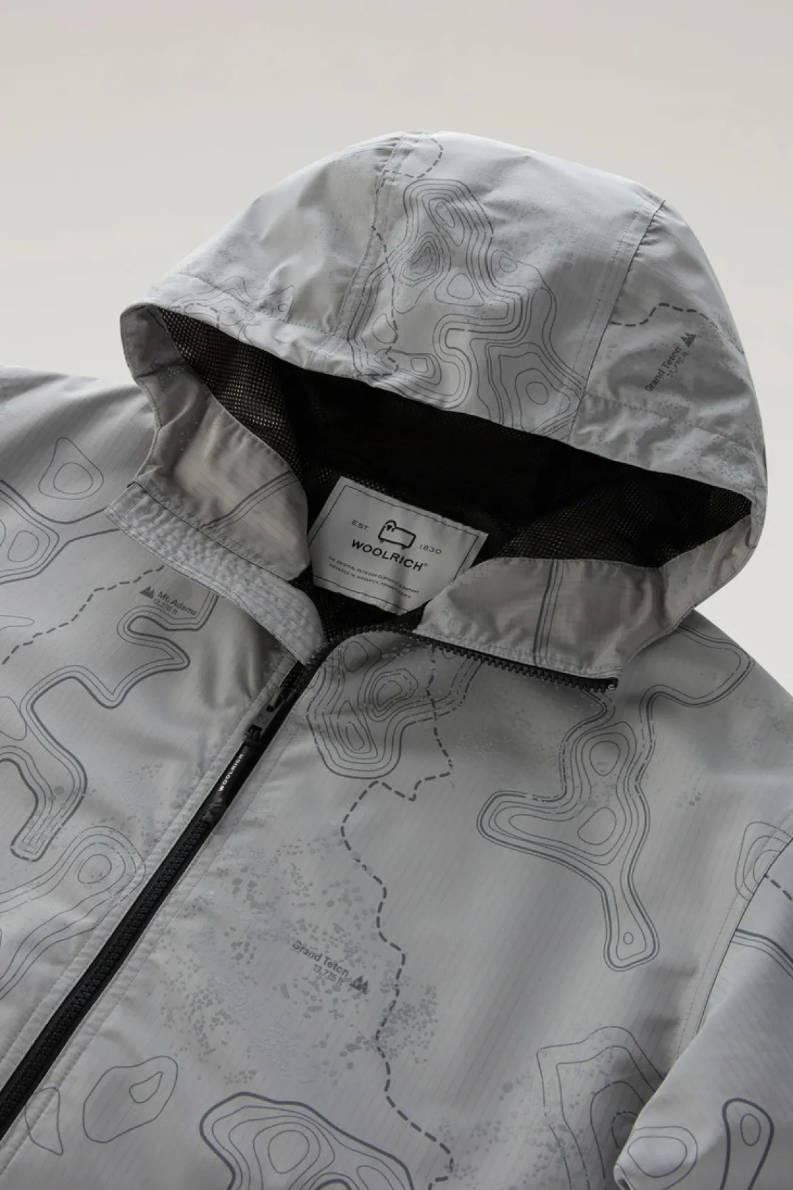 Impermeabili|Giacche>Woolrich Giacca Reflective In Tessuto Ripstop Grey Trail map