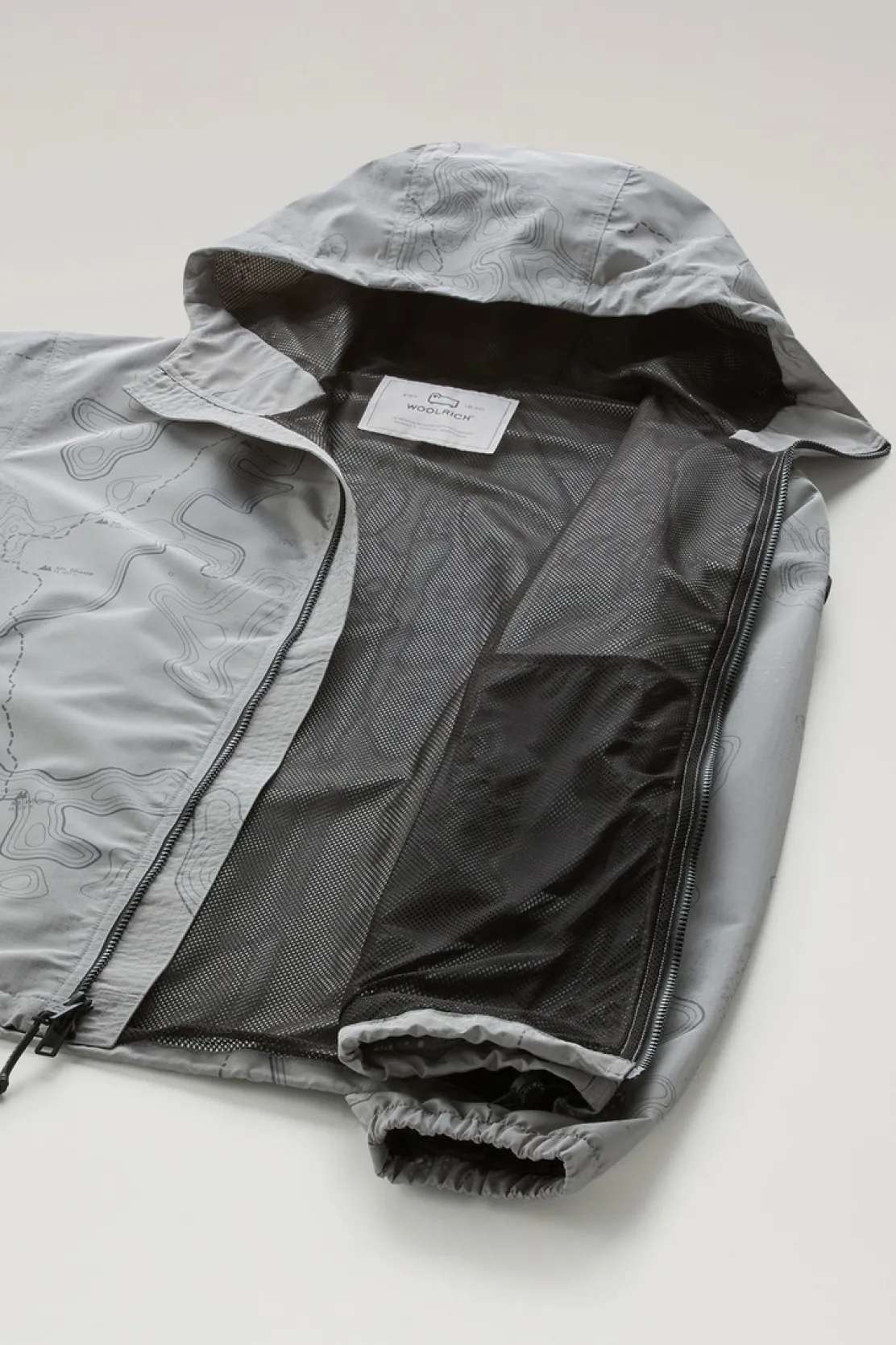 Impermeabili|Giacche>Woolrich Giacca Reflective In Tessuto Ripstop Grey Trail map
