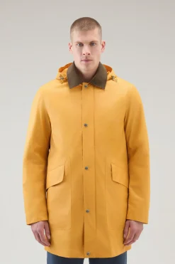 Cappotti>Woolrich Giacca Waxed Con Cappuccio Staccabile Golden Glow