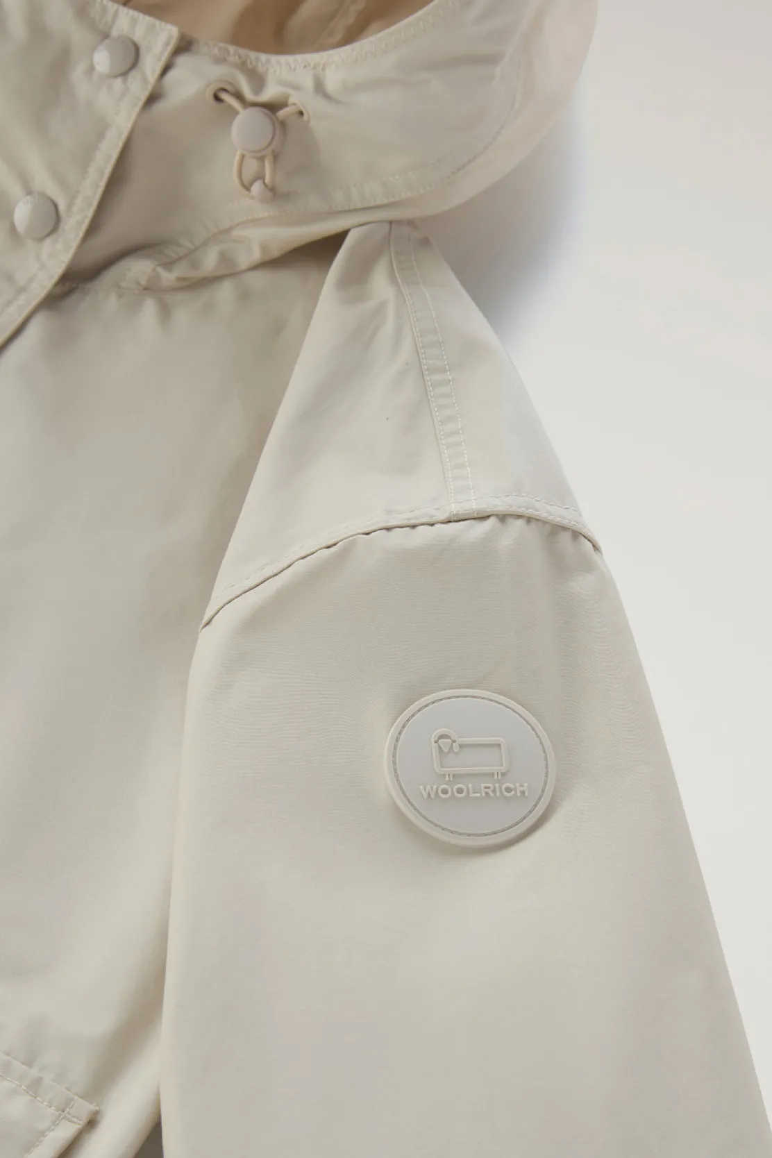 Giacche>Woolrich Giacca Waxed In Misto Cotone E Nylon Con Cappuccio Light Oak