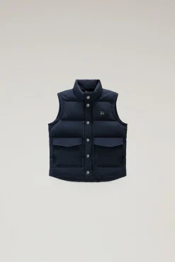 Giacche>Woolrich Gilet Aleutian In Ramar Cloth Trapuntato Da Bambino Melton Blue