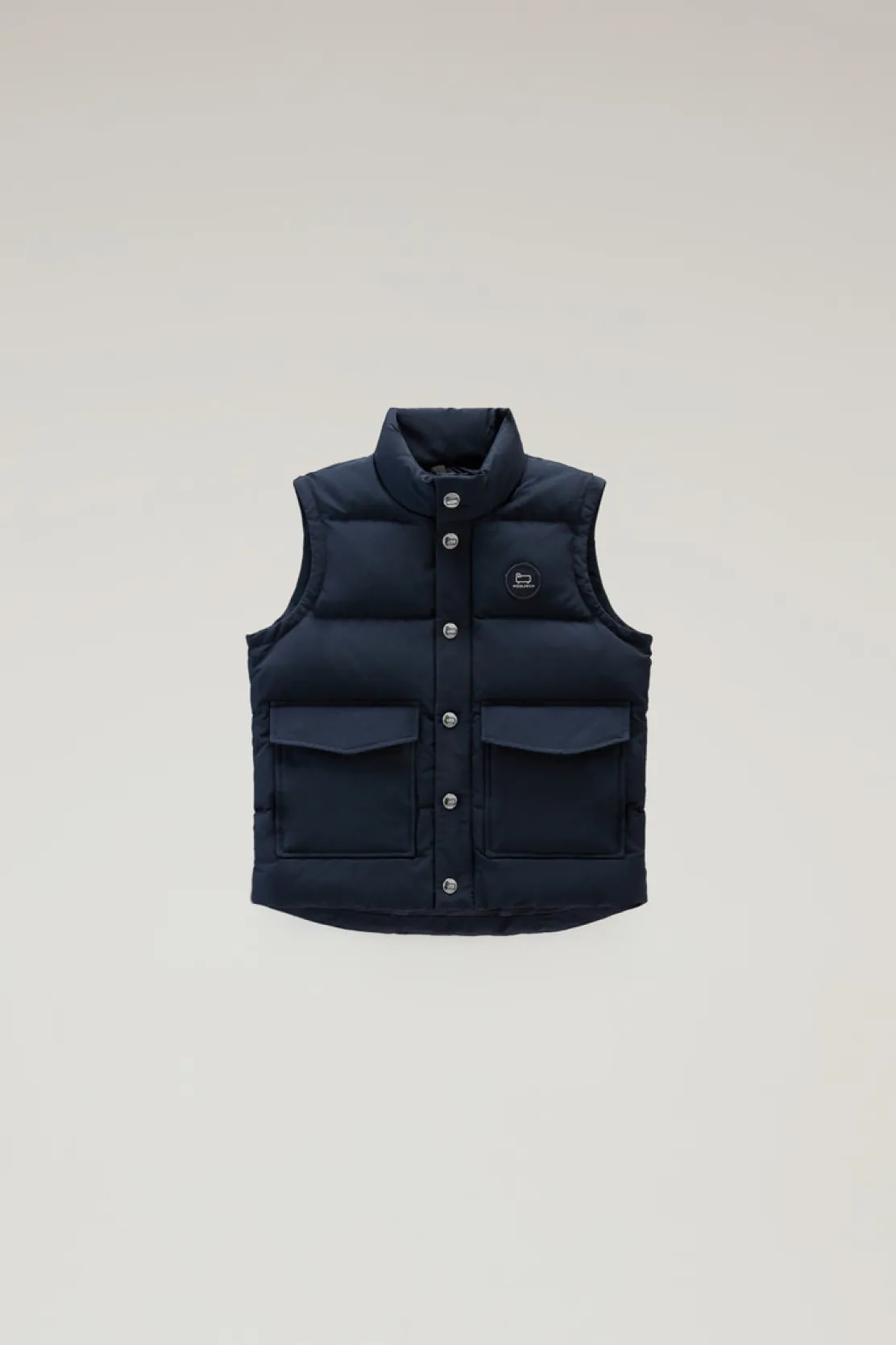 Giacche>Woolrich Gilet Aleutian In Ramar Cloth Trapuntato Da Bambino Melton Blue