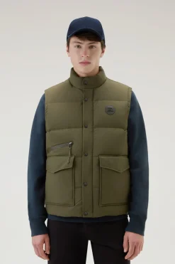 Gilet>Woolrich Gilet Aleutian Trapuntato In Nylon Taslan Dark Green