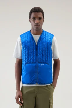 Gilet>Woolrich Gilet Trapuntato In Pertex Quantum Riciclato Snorkel Blue