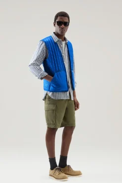Gilet>Woolrich Gilet Trapuntato In Pertex Quantum Riciclato Snorkel Blue