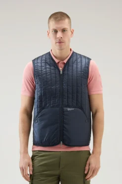 Gilet>Woolrich Gilet Trapuntato In Pertex Quantum Riciclato Melton Blue