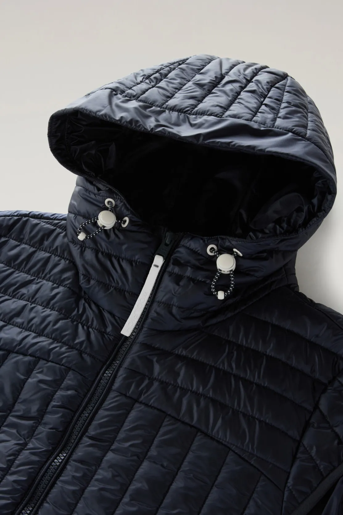 Gilet>Woolrich Gilet Trapuntato In Pertex Quantum Riciclato Con Cappuccio Melton Blue