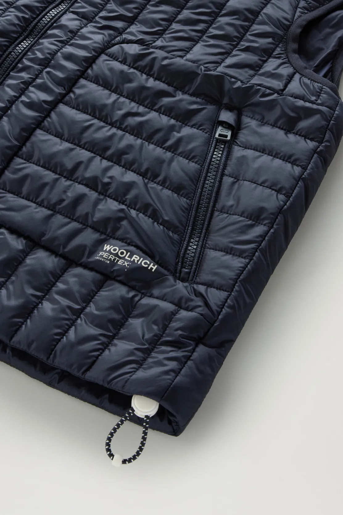 Gilet>Woolrich Gilet Trapuntato In Pertex Quantum Riciclato Con Cappuccio Melton Blue