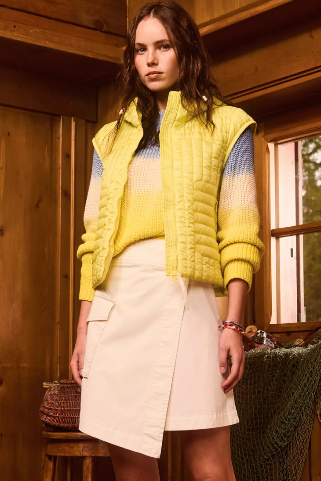 Gilet>Woolrich Gilet Trapuntato In Pertex Quantum Riciclato Con Cappuccio Sunny Lemon
