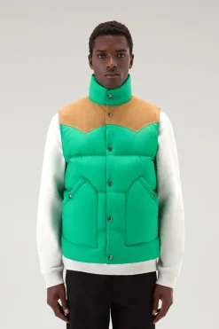 Gilet>Woolrich Gilet Western Trapuntato Kelly Green