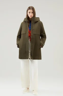 Parka>Woolrich Havice Parka Leggero In Best Cotton Dark Green
