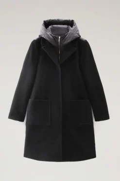 Parka>Woolrich Kuna Parka In Misto Lana E Cashmere Black