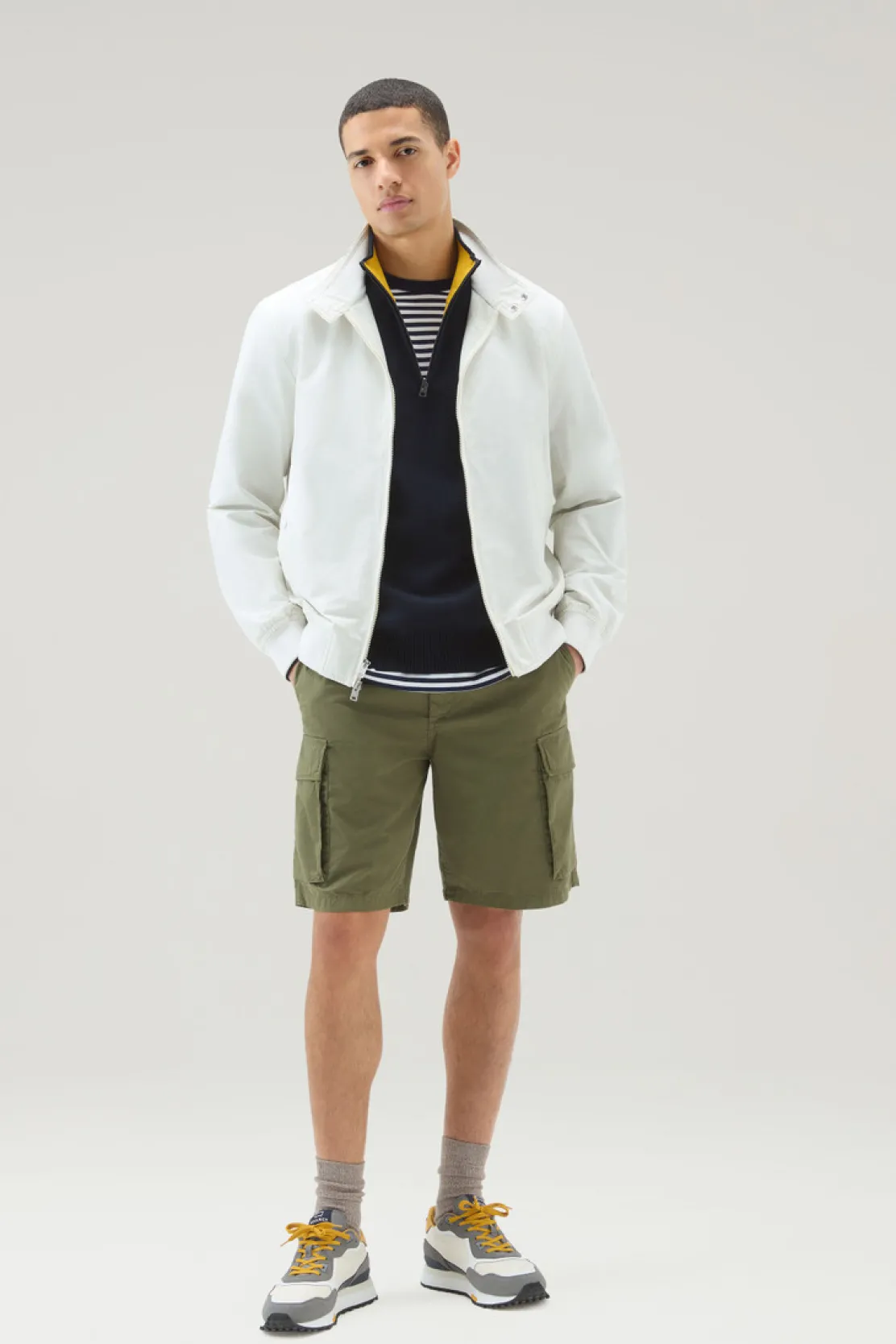 Maglieria>Woolrich Maglia A Collo Alto Con Mezza Zip Melton Blue